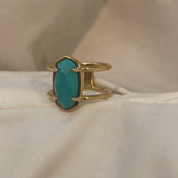 Kendra Scott Elyse 18k Gold Vermeil Double Band Ring in Turquoise - Picture 5 of 5